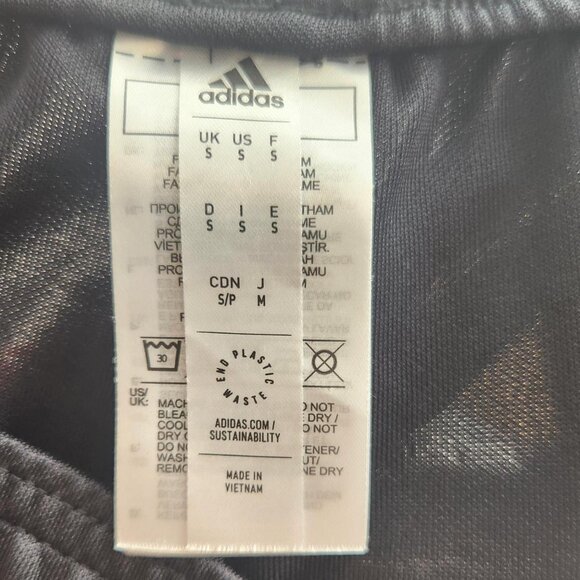 Adidas Sz S Tiro 7/8 Black and Royal Blue Plaid Training Track Pants Athleisure - Picture 9 of 11